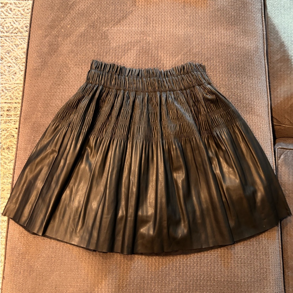 NWT! 7 For All Mankind Black Pleather Skirt - XS